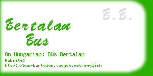 bertalan bus business card