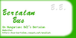 bertalan bus business card